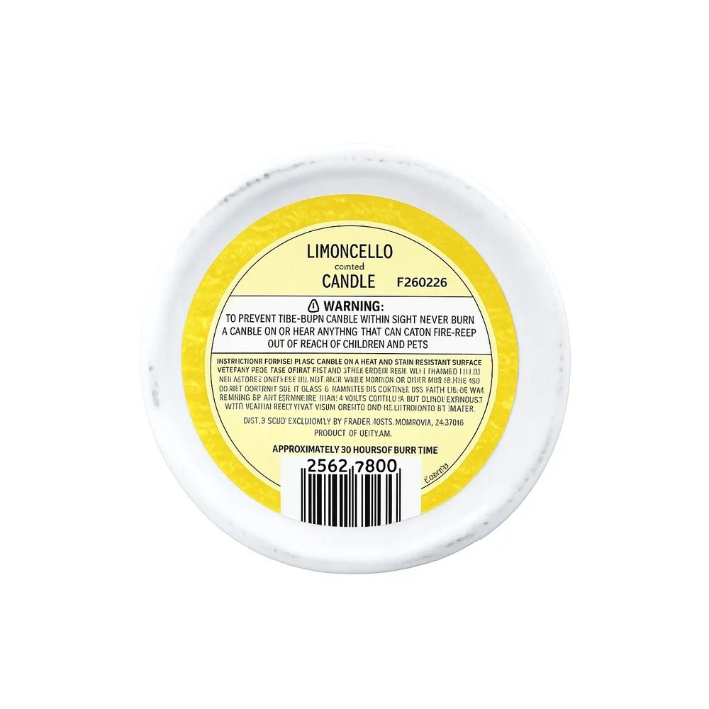 Trader Joes Limoncello Scented Candle Limited Edition Ceramic Jar 9oz Striped